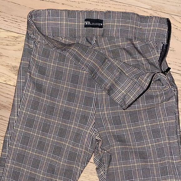 ZARA‎ High Waisted Skinny Plaid Leggings - Picture 4 of 5